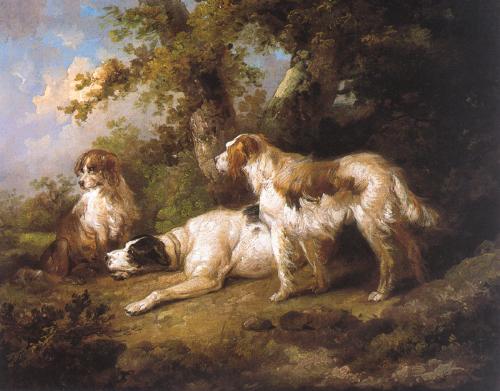 George Morland Dogs In Landscape - Setters Pointer Germany oil painting art